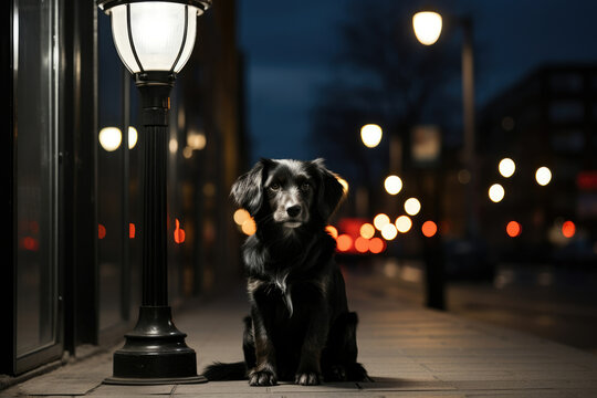 Street dog background city animal nature cute breed pet outdoors portrait mammal sad