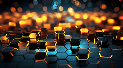 Obraz premium Modern digital abstract 3D background, can be used to describe network, process flow, digital storage, science, education etc.