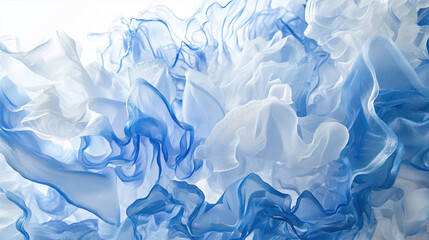 Obraz premium Abstract blue and white background with fabric folds 