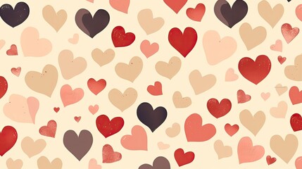 Fototapeta premium seamless vector texture with hand drawn hearts