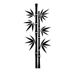 Vector bamboo illustration silhouette isolated on white