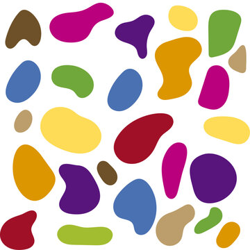 Patrón de manchas irregulares de diversos colores sobre fondo blanco