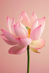 Obraz na płótnie Canvas Pink lotus flower soft elegant vertical background, card template
