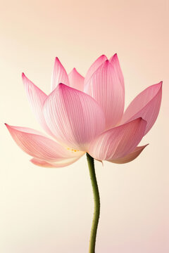 Pink lotus flower soft elegant vertical background, card template
