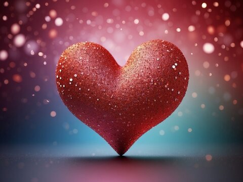 Valentine's Day background concept with beautiful 3D heart shapes and heart particles and space for text 