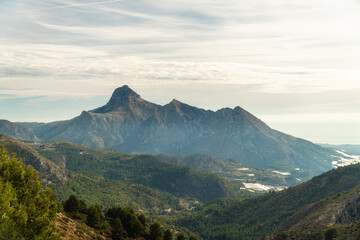 Fototapeta premium Beautiful landscape with mountains, on a cloudy day