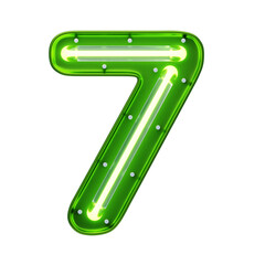 Obraz premium 3D Number 7 Shape Neon Text. 3d illustration, 3d element, 3d rendering. 3d visualization isolated on a transparent background