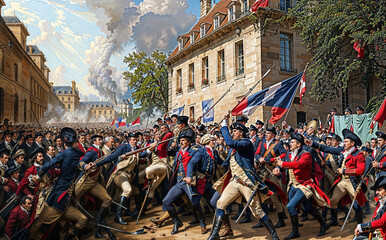 Historical recreation of the French revolution