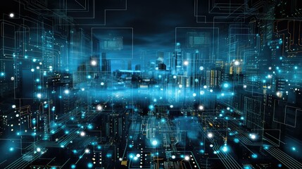 Obraz premium computer digital tech background illustration software hardware, programming data, network cybersecurity computer digital tech background