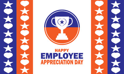 Happy Employee Appreciation Day Vector Template Design Illustration. Suitable for greeting card, poster and banner