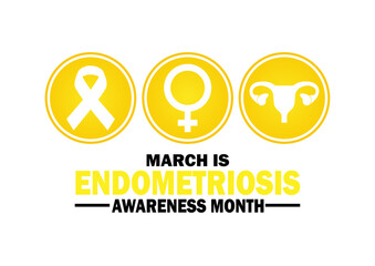 March Is Endometriosis Awareness Month. Holiday concept. Template for background, banner, card, poster with text inscription. Vector illustration