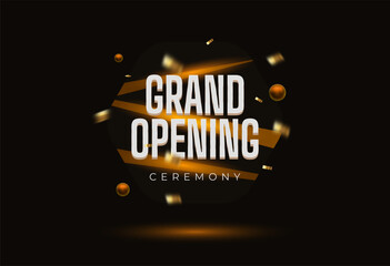 Premium gold Grand Opening ceremony vector template