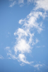 Fototapeta na wymiar White clouds against a blue sky