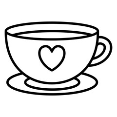 Valentine's day line icon
