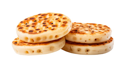 Some Crumpets Isolated on Transparent Background. Generative Ai