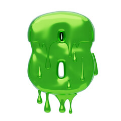 3D Number 8 Shape Slime Text. 3d illustration, 3d element, 3d rendering. 3d visualization isolated on a transparent background