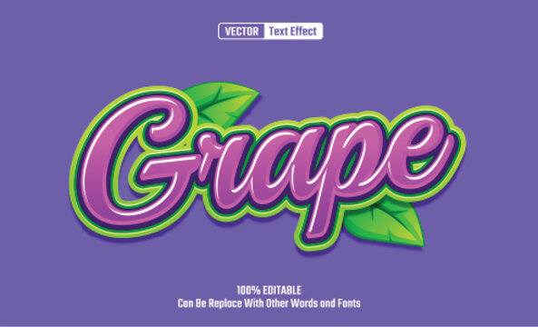 Grape Editable Vector Text Effect.