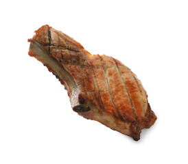 Tasty fresh grilled steak isolated on white