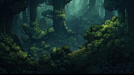 top down forest texture As comic