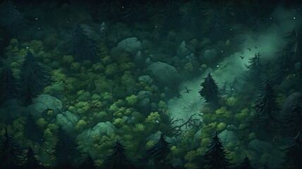 Obraz na płótnie Canvas top down forest texture As comic