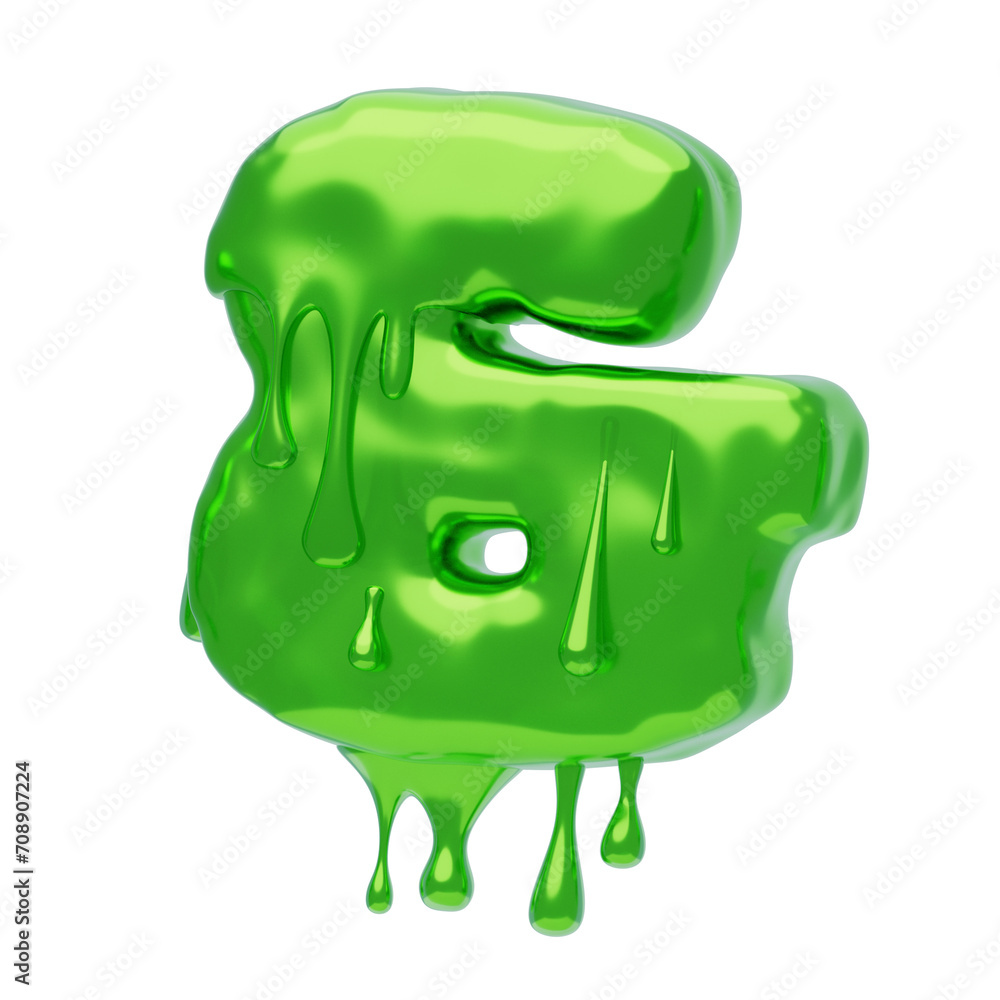 Poster and sign symbol 3d shape slime text. 3d illustration, 3d element, 3d rendering. 3d visualization iso
