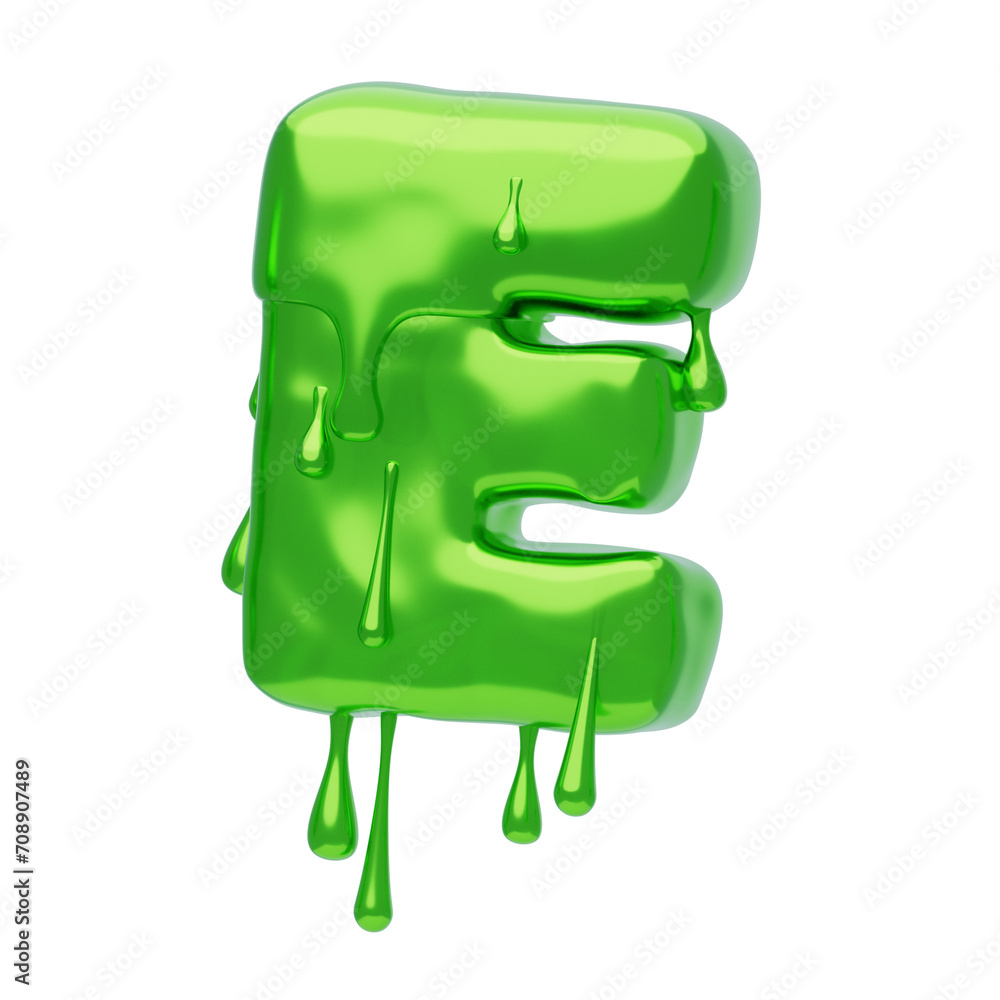 Poster e letter 3d shape slime text. 3d illustration, 3d element, 3d rendering. 3d visualization isolated o