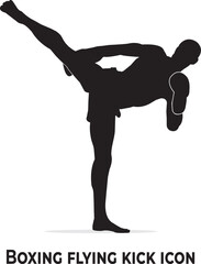 Obraz na płótnie Canvas Boxing Position Pose vector silhouette 