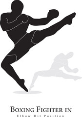 Boxing Position Pose vector silhouette
