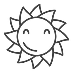 Obraz premium Smiling Flower vector linear icon or symbol