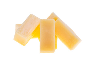 pieces of cheese isolated