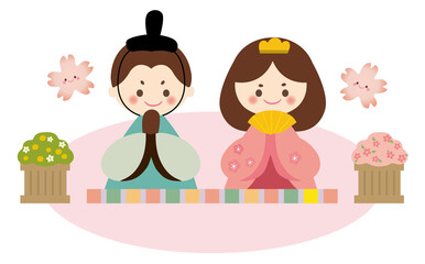ひなまつりのかわいいイラスト