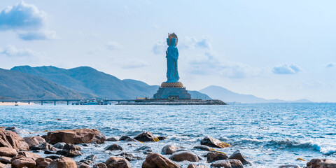 The Guanyin Statue on the Sea in Nanshan Cultural Tourism Area, Sanya, Hainan, China