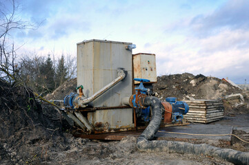 Large industrial water pump for dewatering system.