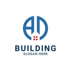 Home AD letter logo vector. Simple and modern. Suitable for the construction, architecture and real estate industries.