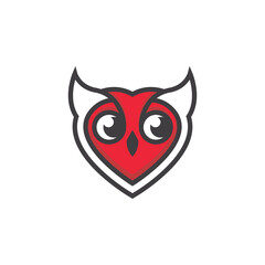 Owl heart logo vector. Simple and modern. Suitable for any industry, especially related to logos.