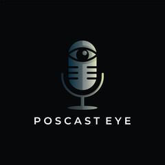 Postcast eye logo vector. Simple and modern. Suitable for the entertainment industry.