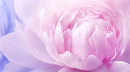 A close-up of a purplish pink opening peony bud. Spring floral background pattern, texture, macro photo of flower petals. A soft dreamy image. Spring, freshness, youth of the concept.
