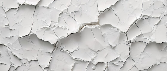 crack wall texture of wall white painted or white eggs crack, Banner cover ultrawide background 21:9 - obrazy, fototapety, plakaty