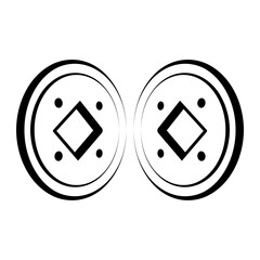 lunar new year icon. chinese coin icon. ornament of chinese new year