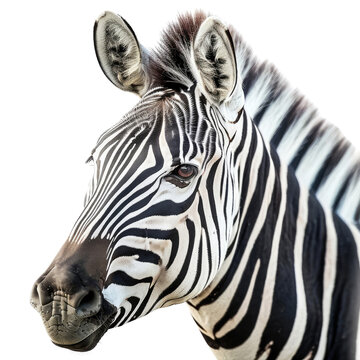 zebra face isolated on transparent background
