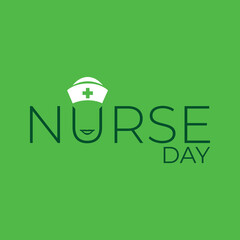 Nurse Day Celebration Logo with Smiling Cap Design - Nurse Day Minimal Typography - Healthcare - Hospital