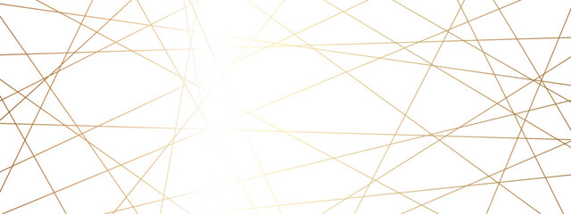 Abstract luxury seamless premium shiny golden random chaotic square and triangle lines on transparent background. Vector, illustration