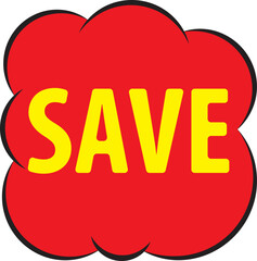 Cartoon Save Banner Design Element