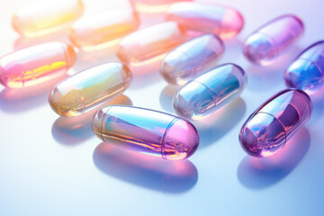 pastel pills and capsules background
