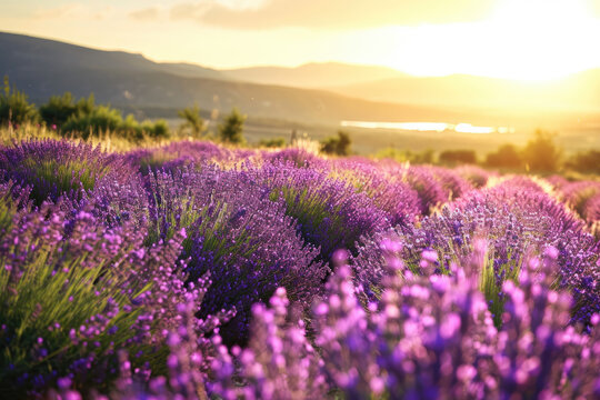 lavender field at sunset