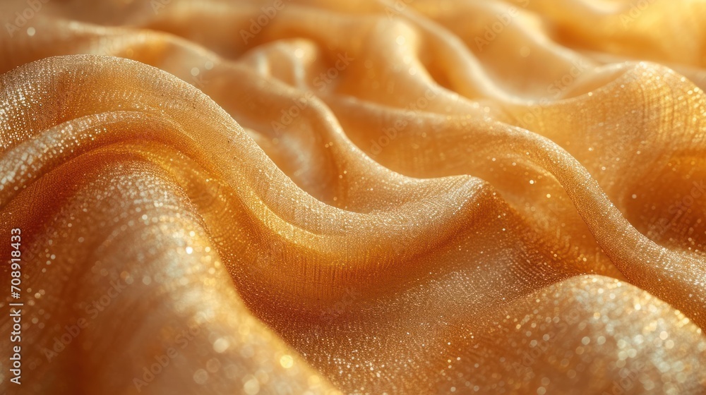 Aufkleber  a close up of a gold colored fabric with small white dots on the top and bottom of the fabric and the bottom of the fabric has a wavy pattern on the bottom of the fabric.