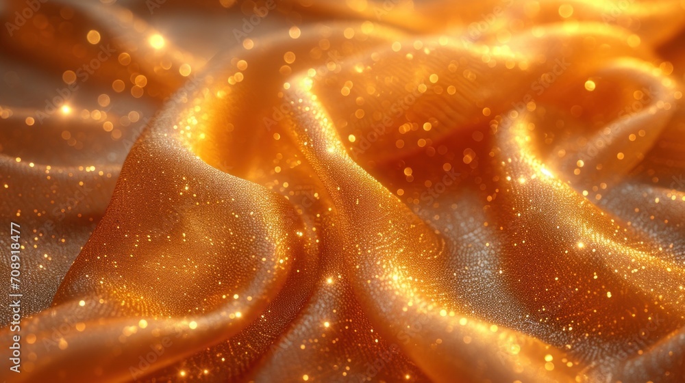 Aufkleber a close up of a gold colored fabric with a lot of small dots of gold color on the top of the fabric 