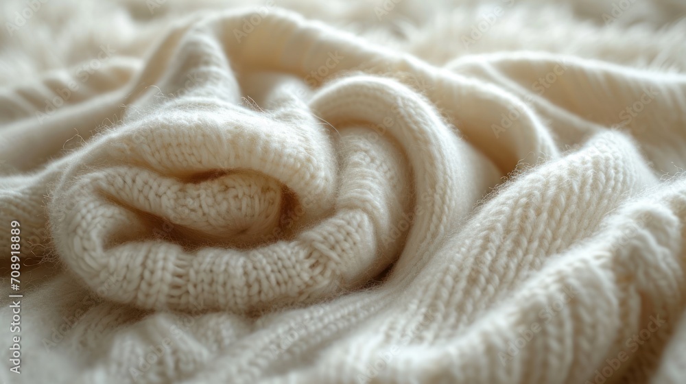 Aufkleber a close up of a white blanket with a knot in the middle of the middle of the blanket is white and ha