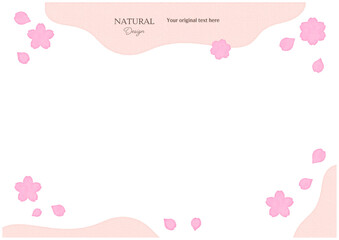 シンプルな桜の水彩フレーム