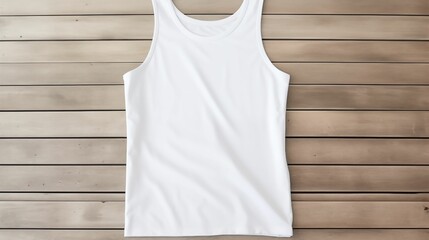 Mockup of blank white sleveless cotton tshirt